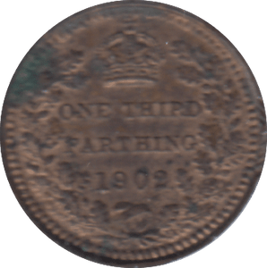 1902 ONE THIRD FARTHING ( GVF ) - ONE THIRD FARTHING - Cambridgeshire Coins