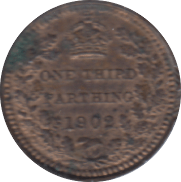 1902 ONE THIRD FARTHING ( GVF ) - ONE THIRD FARTHING - Cambridgeshire Coins
