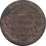 1902 ONE THIRD FARTHING ( GVF ) - ONE THIRD FARTHING - Cambridgeshire Coins