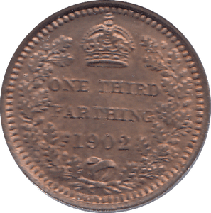 1902 ONE THIRD FARTHING ( UNC ) - ONE THIRD FARTHING - Cambridgeshire Coins