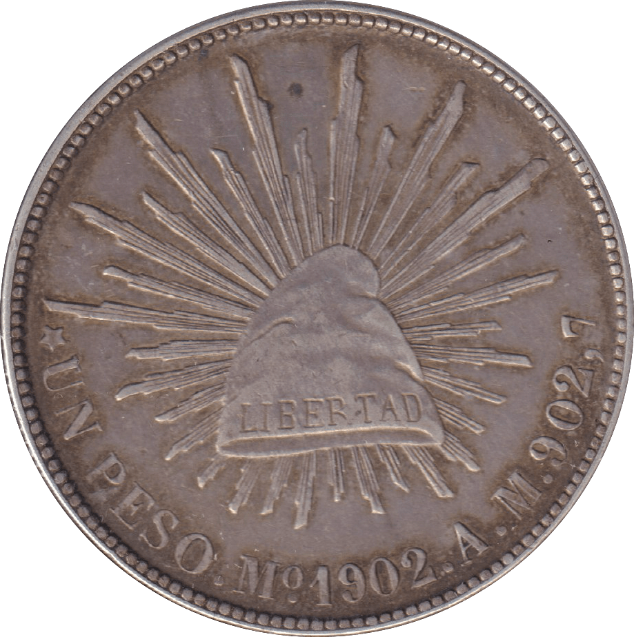 1902 SILVER 1 PESO MEXICO - SILVER WORLD COINS - Cambridgeshire Coins