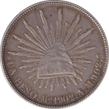 1902 SILVER 1 PESO MEXICO - SILVER WORLD COINS - Cambridgeshire Coins