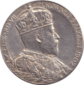 1902 SILVER CORONATION MEDAL EDWARD VII - SILVER WORLD COINS - Cambridgeshire Coins