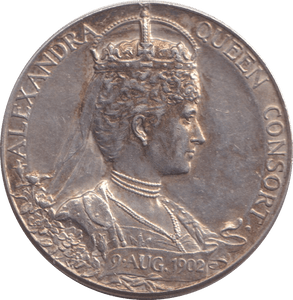 1902 SILVER CORONATION MEDAL EDWARD VII - SILVER WORLD COINS - Cambridgeshire Coins