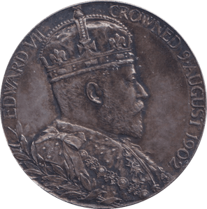 1902 SILVER CORONATION MEDALLION EDWARD VII - MEDALS & MEDALLIONS - Cambridgeshire Coins