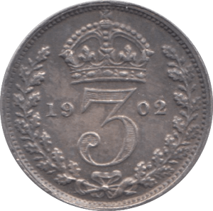 1902 SILVER THREEPENCE ( AUNC ) - Threepence - Cambridgeshire Coins