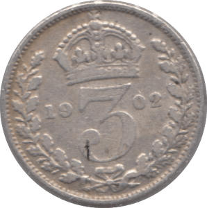 1902 SILVER THREEPENCE ( FINE ) - Threepence - Cambridgeshire Coins
