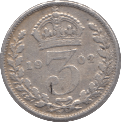 1902 SILVER THREEPENCE ( FINE ) - Threepence - Cambridgeshire Coins