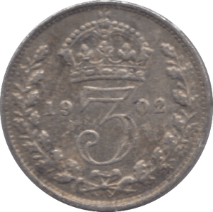 1902 SILVER THREEPENCE ( FINE ) - Threepence - Cambridgeshire Coins