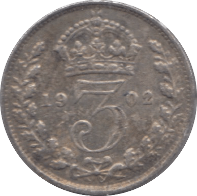 1902 SILVER THREEPENCE ( FINE ) - Threepence - Cambridgeshire Coins