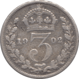 1902 SILVER THREEPENCE ( FINE ) - Threepence - Cambridgeshire Coins