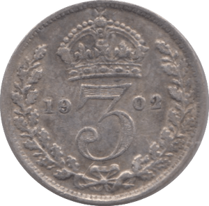 1902 SILVER THREEPENCE ( FINE ) - Threepence - Cambridgeshire Coins