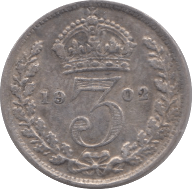 1902 SILVER THREEPENCE ( FINE ) - Threepence - Cambridgeshire Coins