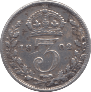 1902 SILVER THREEPENCE ( FINE ) - Threepence - Cambridgeshire Coins