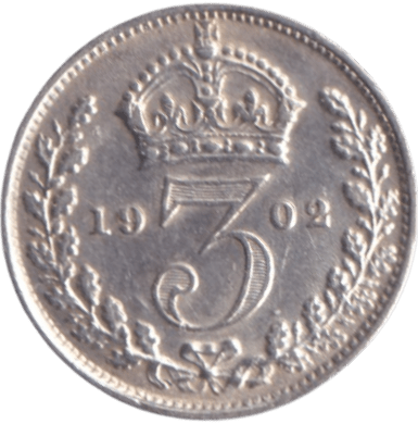 1902 SILVER THREEPENCE ( UNC ) - THREEPENCE - Cambridgeshire Coins