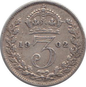 1902 SILVER THREEPENCE ( VF ) - THREEPENCE - Cambridgeshire Coins