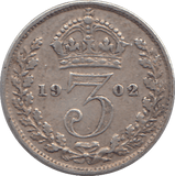 1902 SILVER THREEPENCE ( VF ) - THREEPENCE - Cambridgeshire Coins