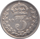 1902 SILVER THREEPENCE ( VF ) - Threepence - Cambridgeshire Coins
