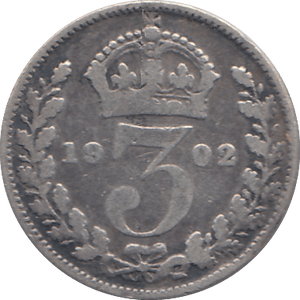 1902 SILVER THREEPENCE ( VF ) - THREEPENCE - Cambridgeshire Coins