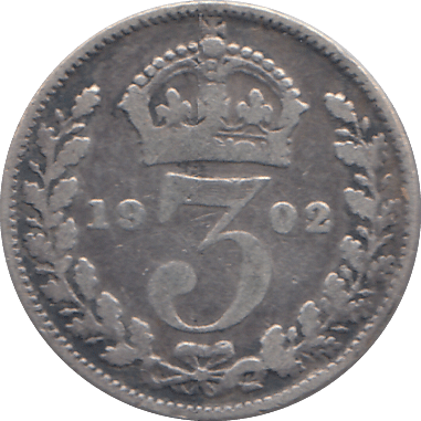 1902 SILVER THREEPENCE ( VF ) - THREEPENCE - Cambridgeshire Coins