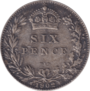 1902 SIXPENCE (EF) - SIXPENCE - Cambridgeshire Coins