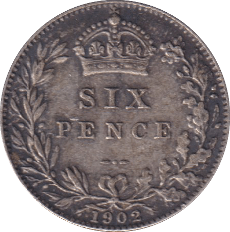 1902 SIXPENCE (EF) - SIXPENCE - Cambridgeshire Coins