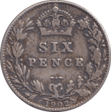 1902 SIXPENCE ( FINE ) - SIXPENCE - Cambridgeshire Coins