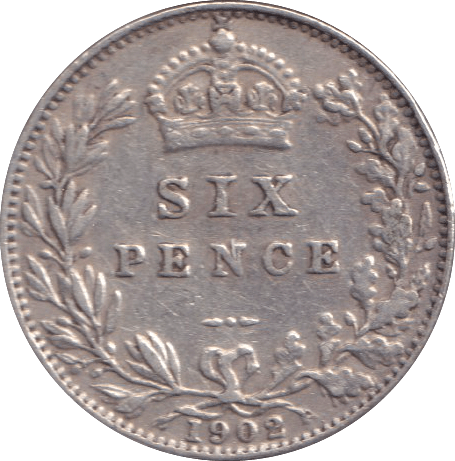 1902 SIXPENCE ( GVF ) - SIXPENCE - Cambridgeshire Coins