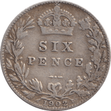 1902 SIXPENCE ( NF ) - SIXPENCE - Cambridgeshire Coins