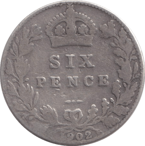 1902 SIXPENCE ( NF ) - SIXPENCE - Cambridgeshire Coins