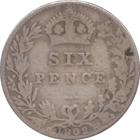 1902 SIXPENCE ( NF ) - SIXPENCE - Cambridgeshire Coins