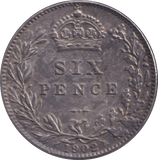 1902 SIXPENCE ( UNC ) - SIXPENCE - Cambridgeshire Coins