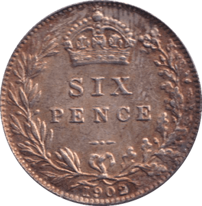 1902 SIXPENCE ( UNC ) - SIXPENCE - Cambridgeshire Coins