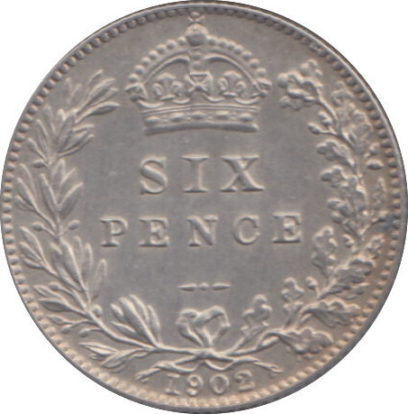 1902 SIXPENCE ( UNC ) - SIXPENCE - Cambridgeshire Coins