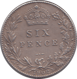1902 SIXPENCE ( VF ) - SIXPENCE - Cambridgeshire Coins