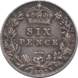 1902 SIXPENCE ( VF ) - Sixpence - Cambridgeshire Coins