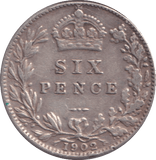 1902 SIXPENCE ( VF ) - SIXPENCE - Cambridgeshire Coins