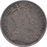 1902 TEN CENTS STRAIT SETTLEMENTS - SILVER WORLD COINS - Cambridgeshire Coins