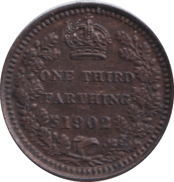 1902 THIRD FARTHING ( AUNC ) - ONE THIRD FARTHING - Cambridgeshire Coins