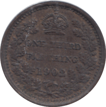 1902 THIRD FARTHING ( GVF ) - ONE THIRD FARTHING - Cambridgeshire Coins