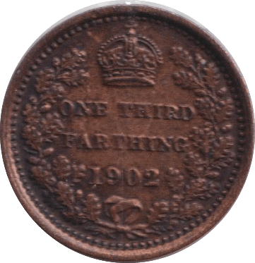 1902 THIRD FARTHING ( VF ) - ONE THIRD FARTHING - Cambridgeshire Coins
