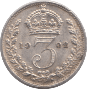 1902 THREE PENCE ( GVF ) - Threepence - Cambridgeshire Coins