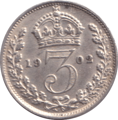 1902 THREEPENCE ( AUNC ) - THREEPENCE - Cambridgeshire Coins
