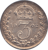 1902 THREEPENCE ( BU ) - SIXPENCE - Cambridgeshire Coins