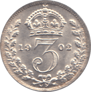 1902 THREEPENCE ( BU ) - THREEPENCE - Cambridgeshire Coins