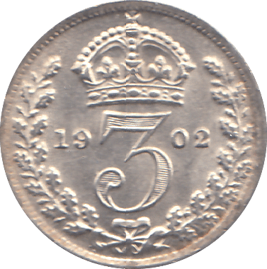 1902 THREEPENCE ( BU ) - THREEPENCE - Cambridgeshire Coins