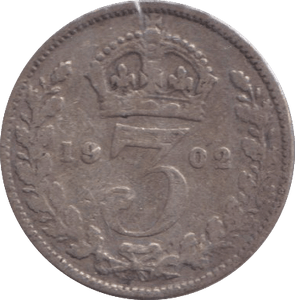1902 THREEPENCE ( FINE ) - THREEPENCE - Cambridgeshire Coins