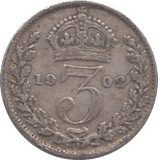 1902 THREEPENCE ( FINE ) - THREEPENCE - Cambridgeshire Coins