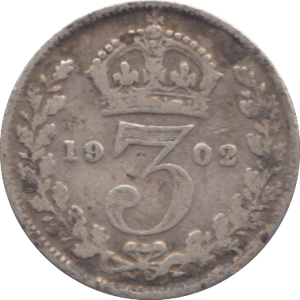 1902 THREEPENCE ( FINE ) - THREEPENCE - Cambridgeshire Coins