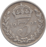 1902 THREEPENCE ( FINE ) - THREEPENCE - Cambridgeshire Coins